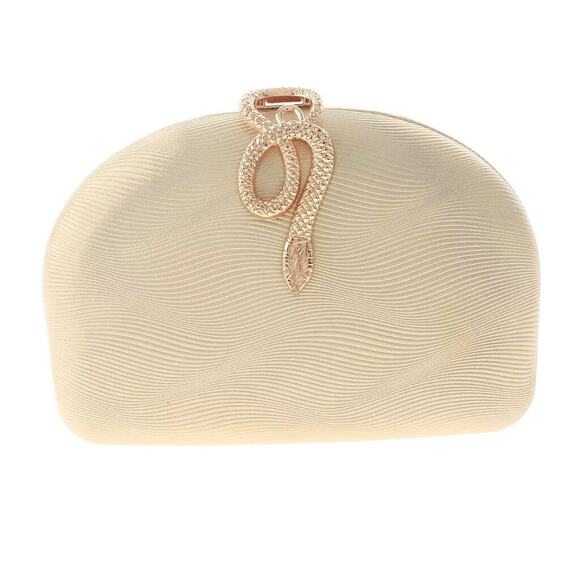 Like New! Gold Tone Metal Hardware Frame Glitter Fabric Clutch Evening Bag - Picture 3 of 3